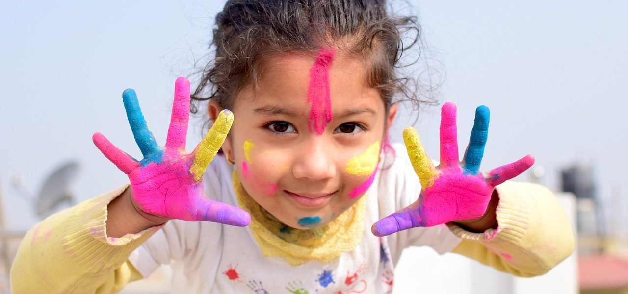 girl, colors, holi